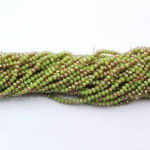 10 strands 2x3mm chinese crystal rondelle beads opaque Olive hlaf brown light about 1700pcs