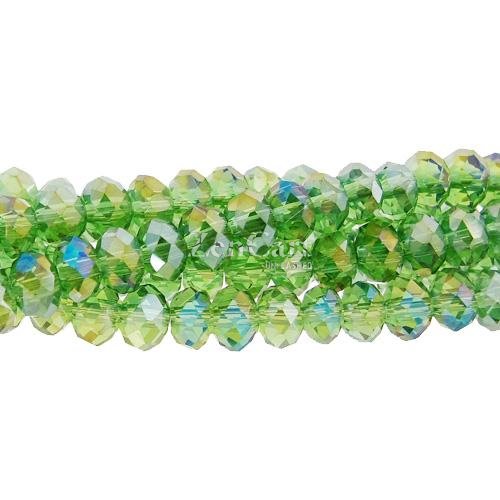 4x6mm Fern green AB Chinese Crystal Rondelle Beads about 95 beads
