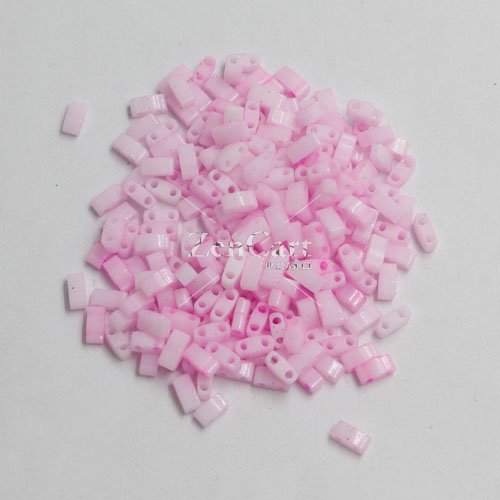 5x2.5mm chinese glass Half Tila pink approx 200 beads