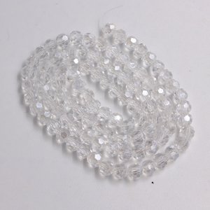95Pcs Chinese 6mm Crystal Round beads, clear satin