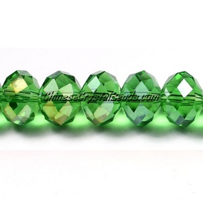 Chinese Crystal Rondelle Bead Strand, Fern green AB, 9x12mm ,about 36 beads
