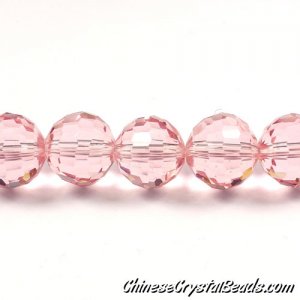 crystal round beads, Crystal Disco Ball Beads, light pink, 96fa, 14mm, 10 beads
