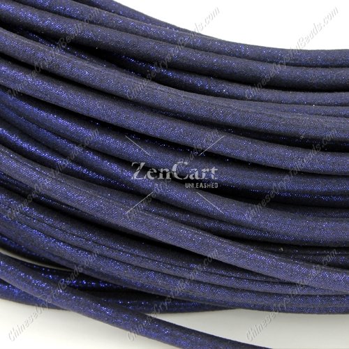 5mm round cord, blue, Sold by the inch