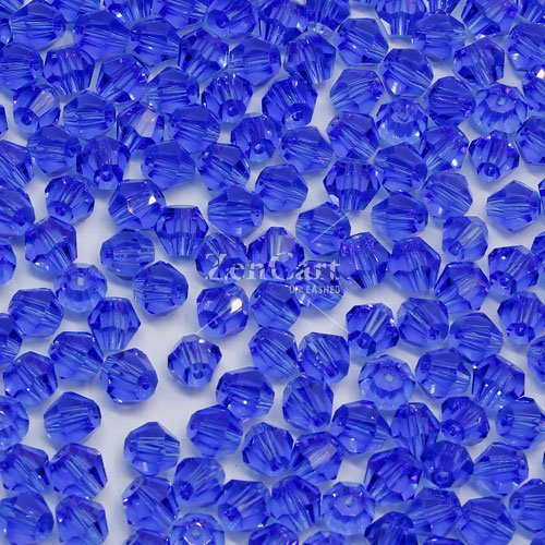 280 beads 6mm AAA bicone crystal beads med sapphire