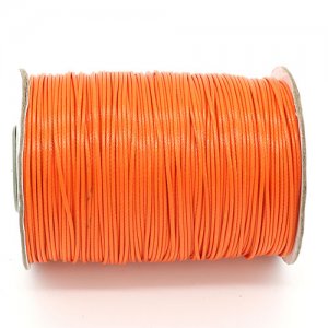 1mm, 1.5mm, 2mm Round Waxed Polyester Cord Thread, orange red