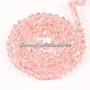 4mm Crystal Helix Beads Strand Pink, about 100 beads, 15 inch