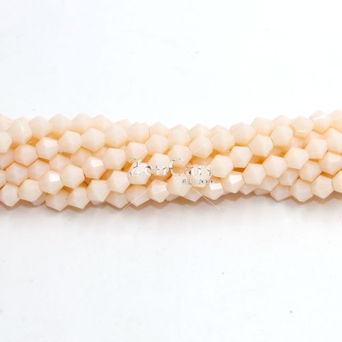 Chinese Crystal 4mm Bicone Bead Strand, Opaque peach, about 100 beads