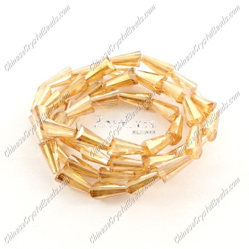 6x12mm Chinese Artemis Crystal beads dark golden shodow, per pkg of 20pcs