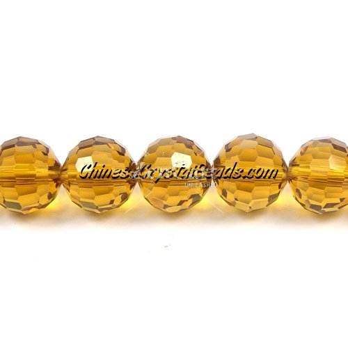Crystal Disco Round Beads, amber, 96fa, 12mm, 16 beads