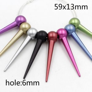 20Pcs 59x13mm Basketball Wives round ball Spikes Acrylic multicolour, hole: 6mm