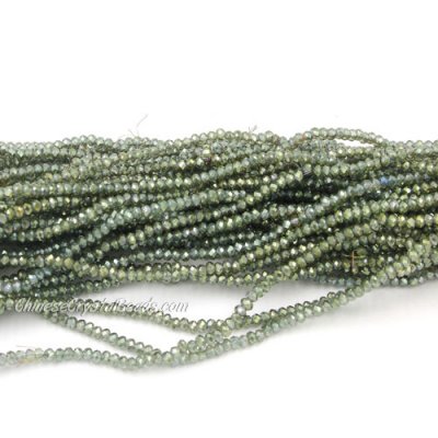 1.7x2.5mm rondelle crystal beads, yellow and green light, 190Pcs