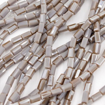 cuboid crystal beads, 4x4x8mm, opaque 11, 70pcs per strand