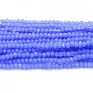 130Pcs 2.5x3.5mm Chinese Crystal Rondelle Beads, opal med Sapphire