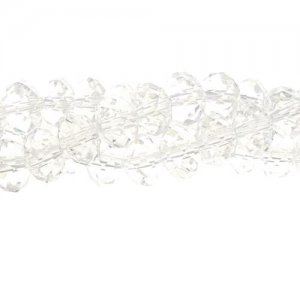 Chinese Crystal Rondelle Bead Strand, Clear, 6x8mm , about 72 beads