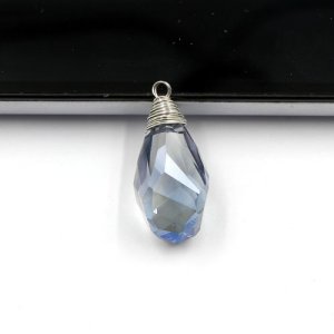 Wire Working Crystal helix drop Pendant, 12x22mm, magic blue, sold by 1 pc