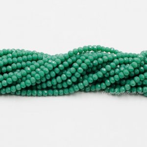 130 beads 3x4mm crystal rondelle beads opaque green B03
