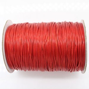 1mm, 1.5mm, 2mm Round Waxed Polyester Cord Thread, red