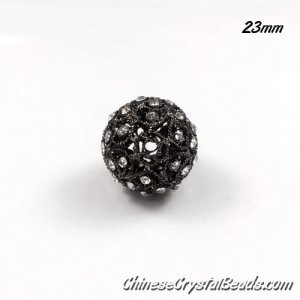 black ball copper Rhinestone 23mm, hole 3mm