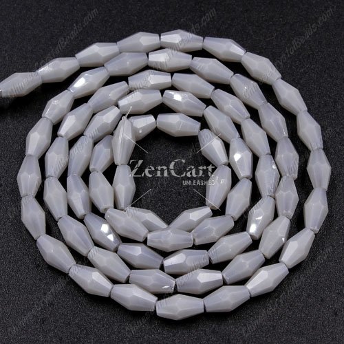 4x8mm crystal bicone beads, gray opaque, about 72 beads per strand