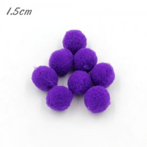 50Pcs 15mm Craft Fluffy Pom Poms Bobble ball, violet color