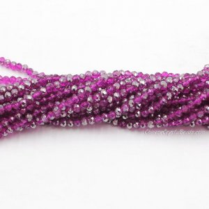 130 beads 3x4mm crystal rondelle beads Paint purple half light