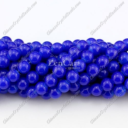8mm round glass beads strand, Navy Blue, 100pcs per strand