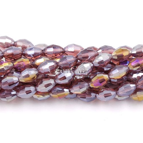 6x9mm 70Pcs Chinese Barrel Shaped crystal beads, amethyst AB