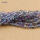 130Pcs 3x4mm Chinese Crystal Rondelle Beads, half purple light