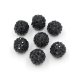 50pcs, 12mm Pave beads, hole: 1.5mm, clay disco beads, black