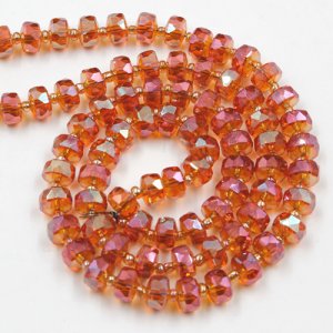80pcs orange light 5x8mm angular crystal beads