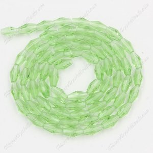 4x8mm crystal bicone beads, lime green, about 72 beads per strand