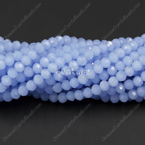 Crystal round bead strand, 4mm, lt sapphire jade, about 100pcs