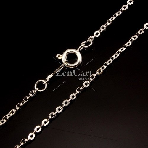 Chain, silver-plated steel, 1mm, 16-inch. Sold individually. #008