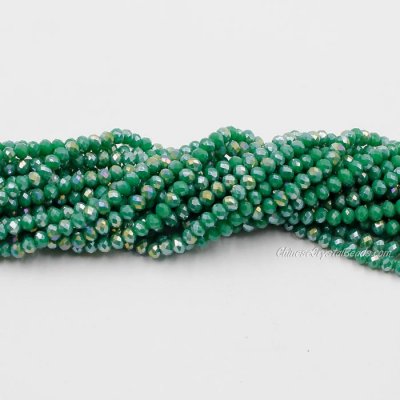 130 beads 3x4mm crystal rondelle beads opaque green B06