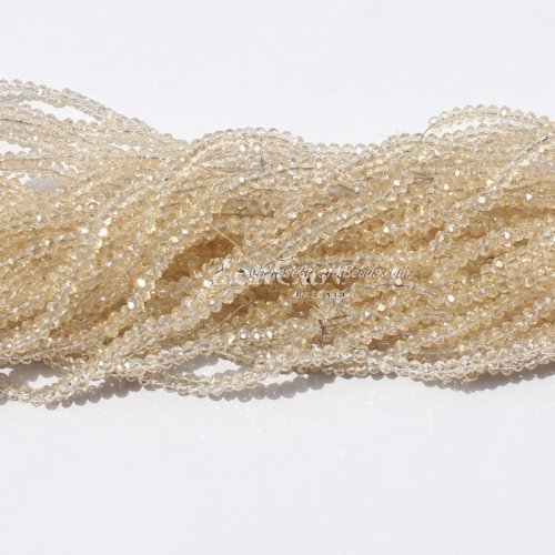 10 strands 2x3mm chinese crystal rondelle beads champagne light I5 about 1700pcs