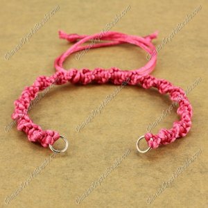 Pave Twist Satin Rattail chain, rose, wide : 7mm, length:14cm