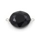 Oval shape Faceted Crystal Pendants Necklace Connectors, 20x33mm, black, 1 pc