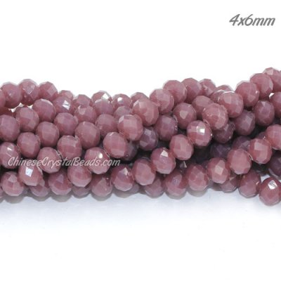 4x6mm Chinese Crystal Rondelle Beads Strand, opaque purple, about 95 beads