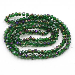10 strands 2x3mm chinese crystal rondelle beads Opaque Fern Green Half purple light about 1700pcs