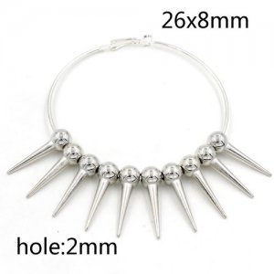 50Pcs 26x8mm Basketball Wives round ball Spikes Acrylic silver, hole: 2mm