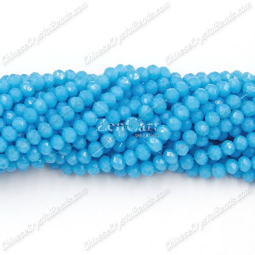 130Pcs 3x4mm Chinese rondelle crystal beads,aqua jade
