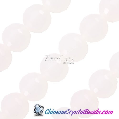 Chinese crystal Beads, Crystal round beads, white Jade, 96fa, 12mm, 16 beads
