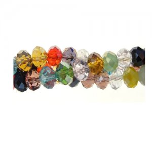 Chinese Crystal Long Rondelle Strand, Multi, 6x8mm, about 72 beads