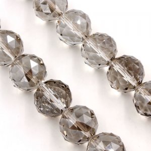 Crystal faceted ball pendant, 20mm, silver shade, 1 bead