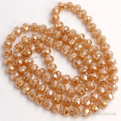 80pcs opaque amber light 5x8mm angular crystal beads