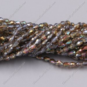 Chinese Crystal Teardrop Beads Strand, #28, 3x5mm, about 100 Beads