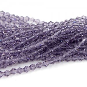 4mm Bicone crystal beads, tanzanite, about 100 beads