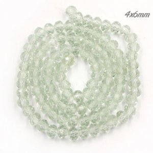 4x6mm Chinese Crystal Rondelle Beads, tea green about 95 Pcs