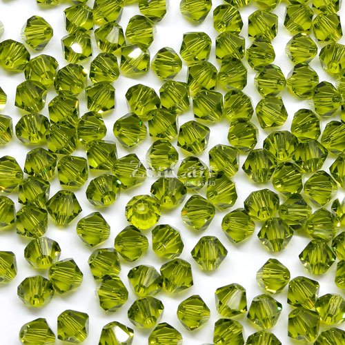 280 beads 6mm AAA bicone crystal beads olive green