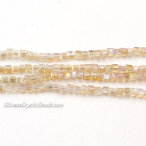 180pcs 2mm Cube Crystal Beads, opal color 08
